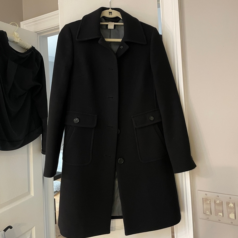 J. crew black pea coat size 4